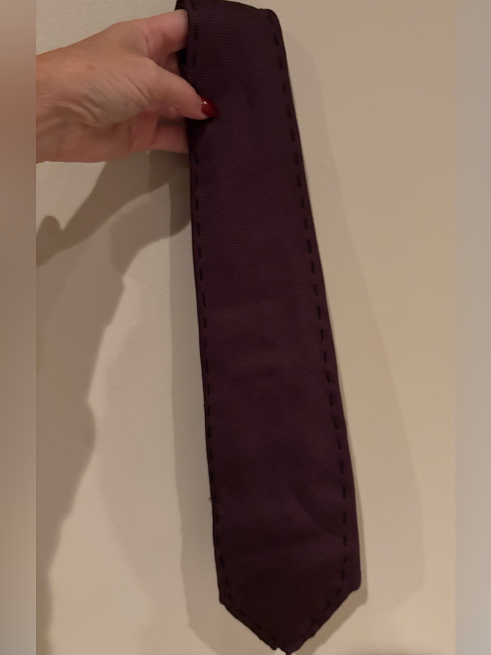 Dolce & Gabbana Deep Burgundy Solid Silk Dress Shirt Tie Men’s